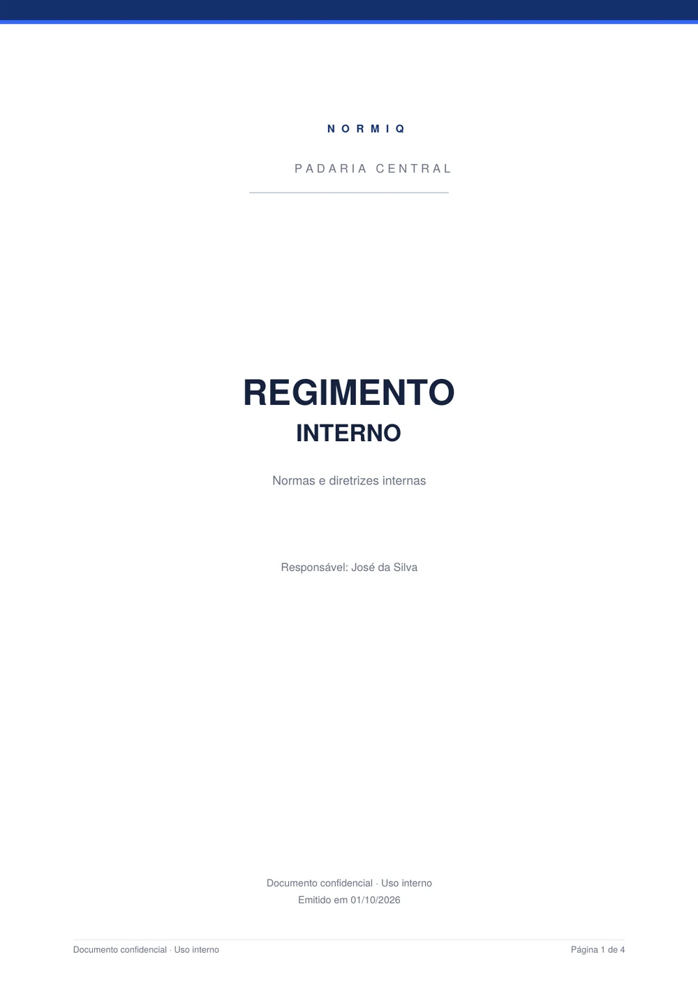 Capa do Regimento Interno